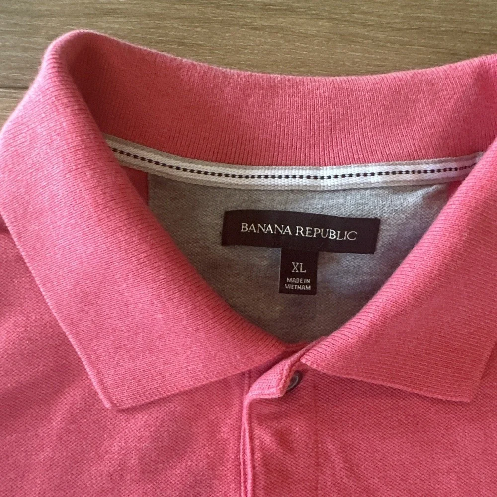 Banana Republic Men's Sz‎ XL Polo Shirt Pink Casual Short Sleeve